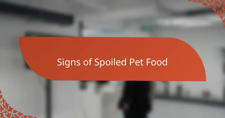 Signs of Spoiled Pet Food