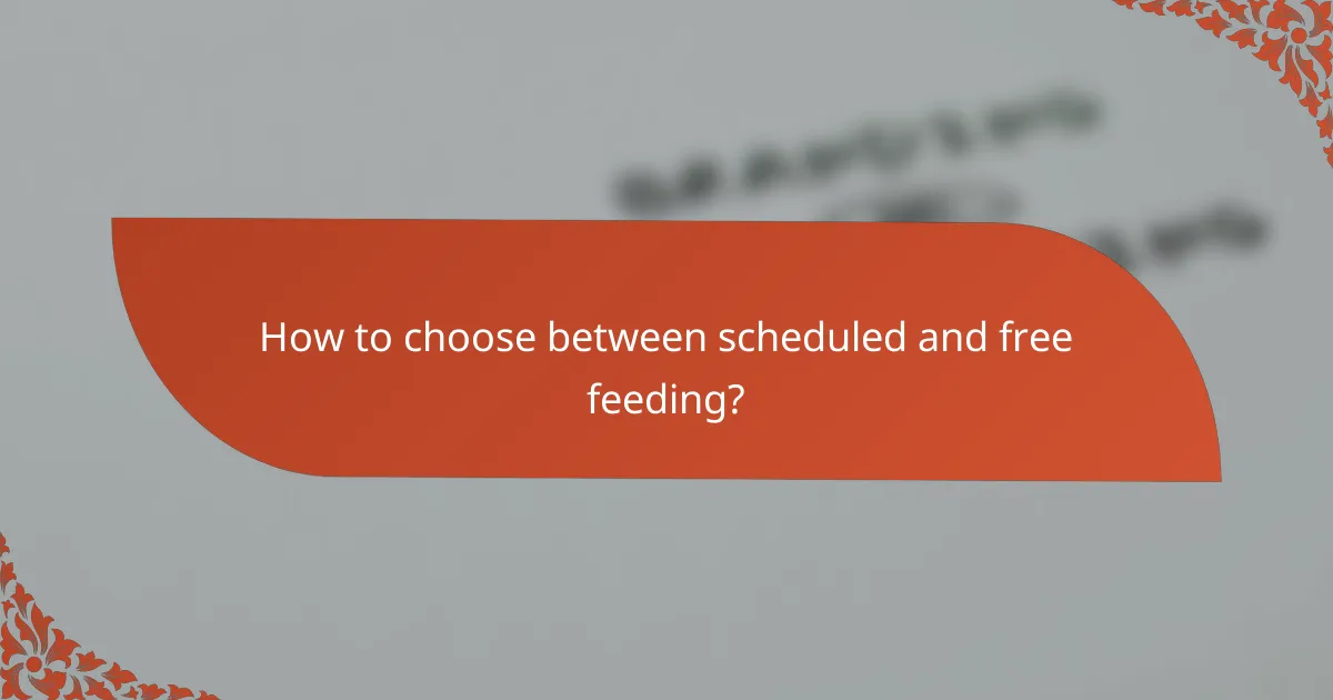 How to choose between scheduled and free feeding?