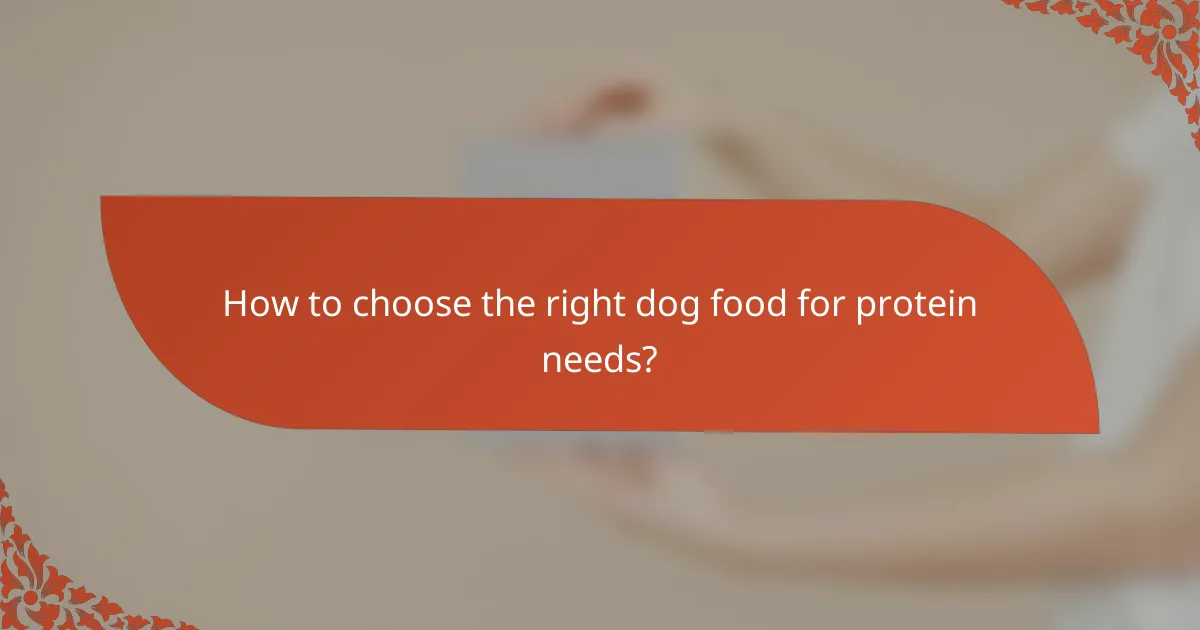 How to choose the right dog food for protein needs?