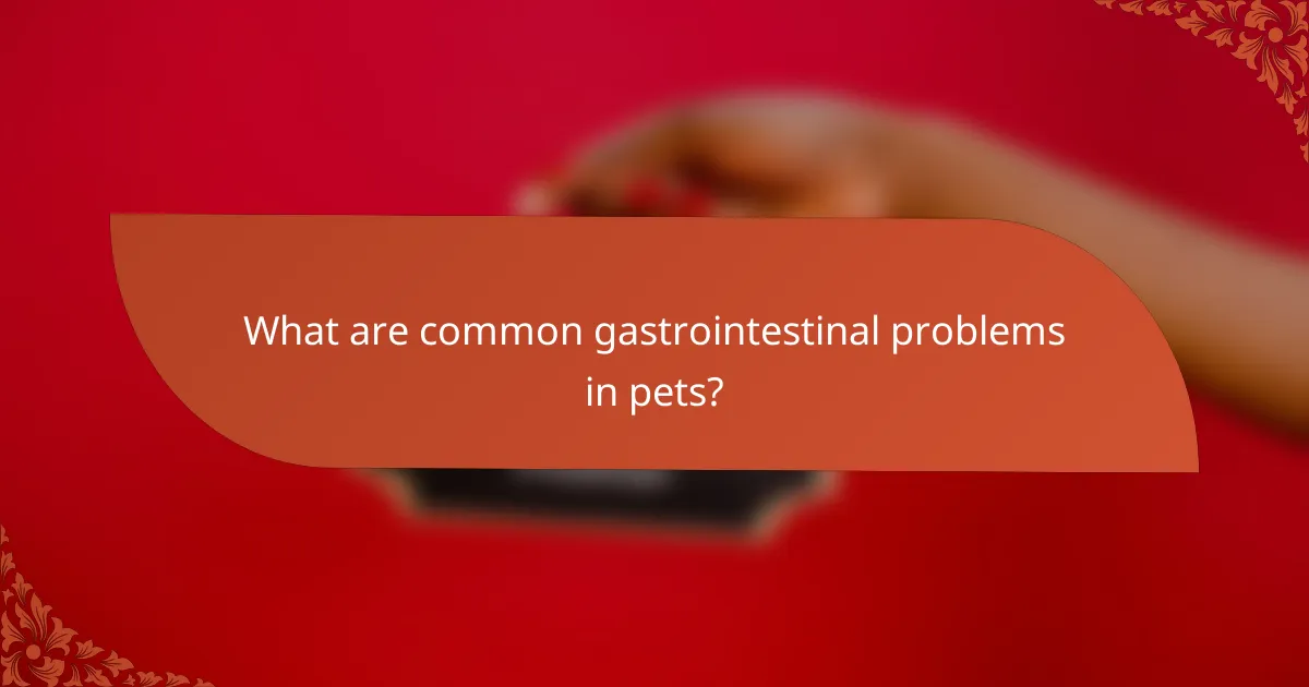 What are common gastrointestinal problems in pets?
