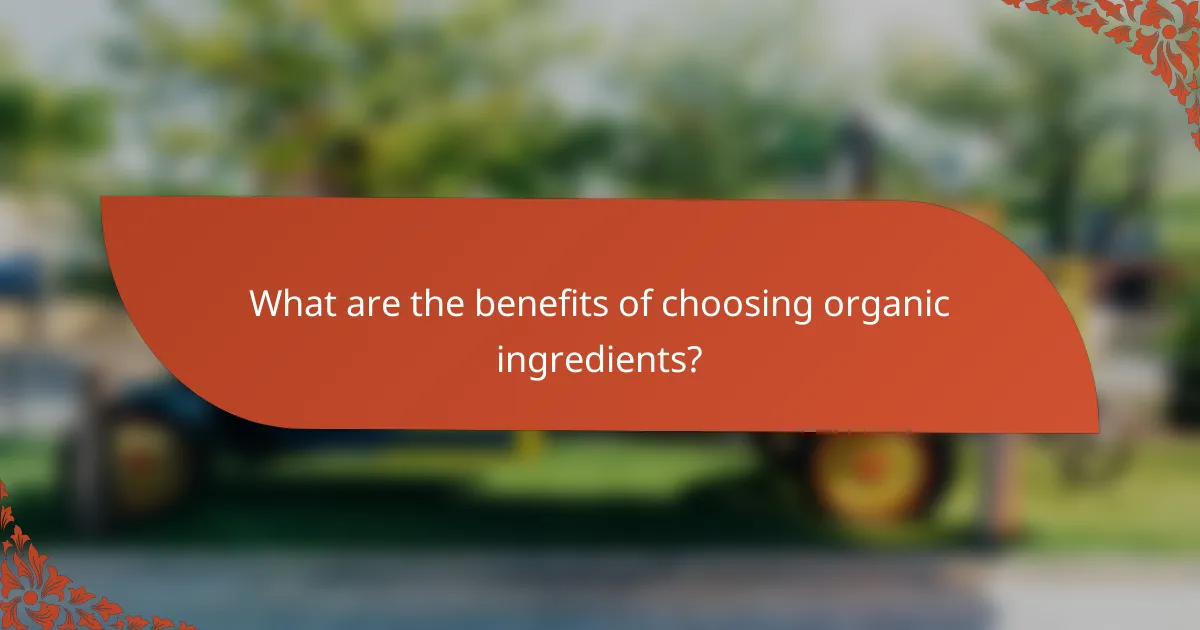 What are the benefits of choosing organic ingredients?