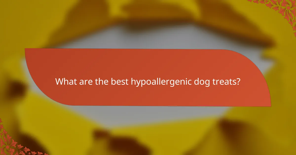 What are the best hypoallergenic dog treats?