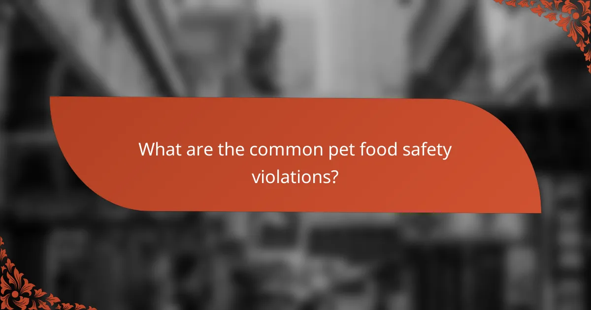 What are the common pet food safety violations?