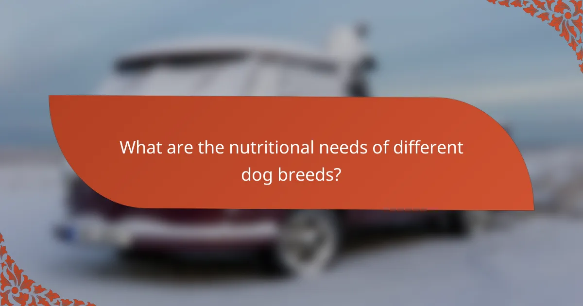 What are the nutritional needs of different dog breeds?