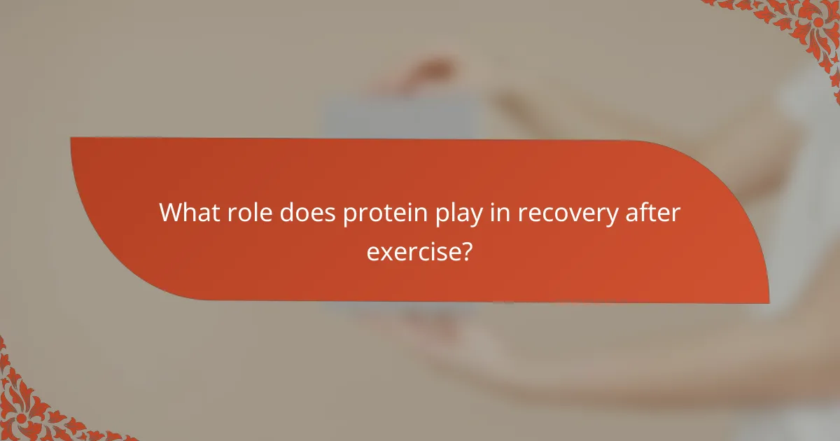 What role does protein play in recovery after exercise?