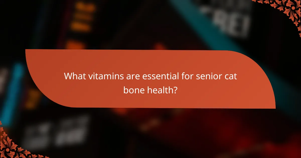 What vitamins are essential for senior cat bone health?